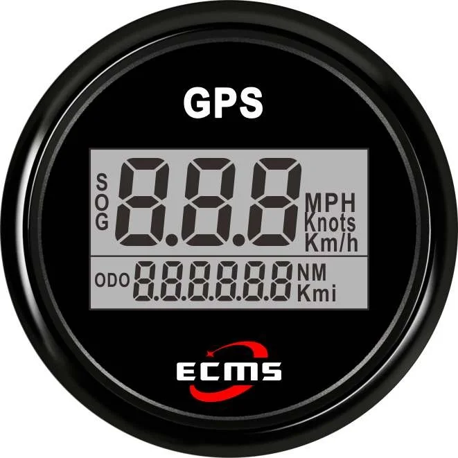 Marine Boat Auto GPS Digital Speedometer Odometer Gauge MPH KMH Knots 52mm 316L