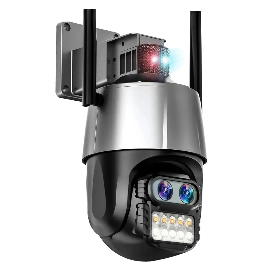

Smart Alarm Auto Tracking Human Body ICSEE APP 2MP 8X Zoom Outdoor Night Vision WiFi Dual Lens Gun Ball Linkage IP PTZ Camera