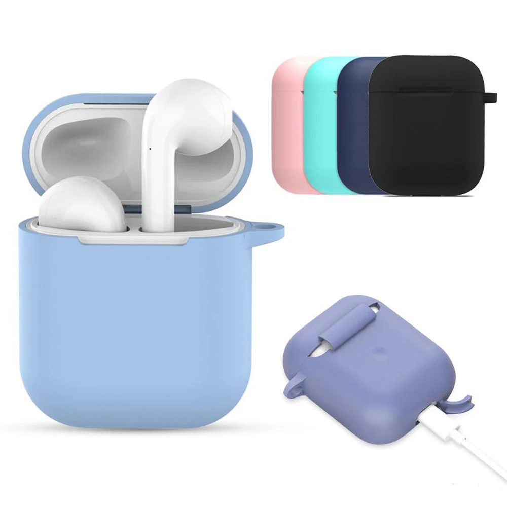 

For Airpods case Air Pod Case Pouch Protective Slim Silicone Cover With Hook for AirPod Silm Case DHL Free
