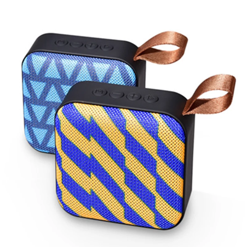 

OEM Amazon Hot Selling Mini Square Shape Wireless Speaker Fabric Stereo Bluetooth Speaker, Black, red, blue, camouflage