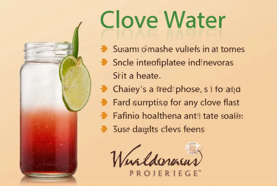 Infographic showing safe consumption guidelines for clove water