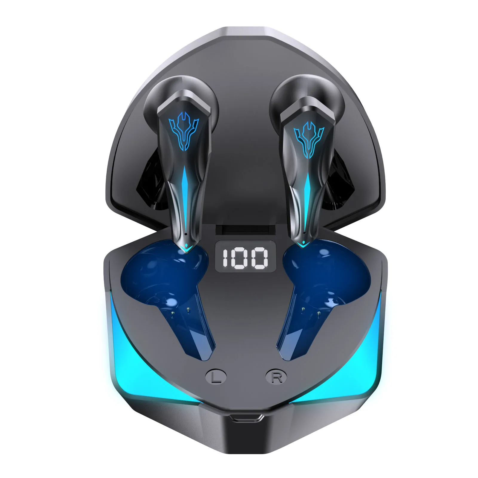 

TWS gaming earphone with Smart touch HIFI Sound bluetooth 5.1 mini wireless headsets RGB digital led light power display