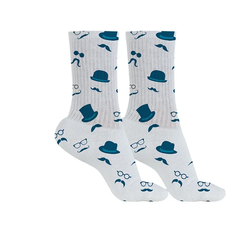 

Wholesale Logo Custom Print Custom Printed Sport Fashion Sublimated Face Colorful Logo Custom Print Socks, Colors