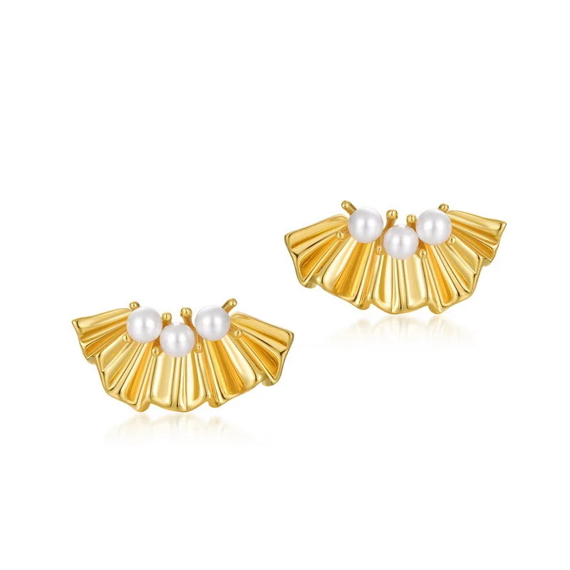 

Hainon Fashion Jewelry Elegant pearl drop Earrings For Women Party Wedding gold plated Earrings, Picture shows