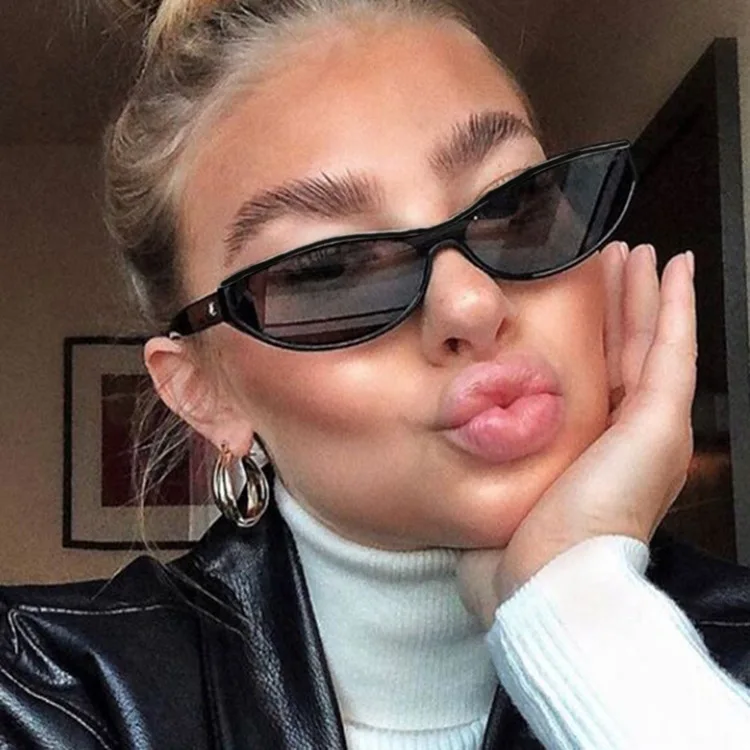 

DLL21203 clear frame one piece lens cat eye shades vintage fashion glasses 2021 sunglasses, Picture colors