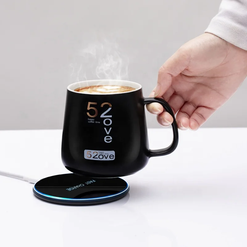 

Trending product constant temperature wireless charging magic coffee ceramic mug, Black,white