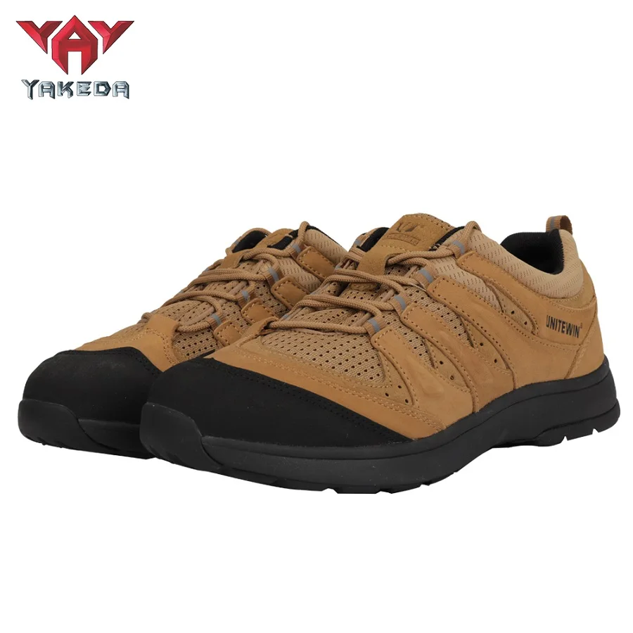 

Yakeda 2021 fashion toe ankle boots suede shoes outdoor camping hiking combat shoes for mens, Coyote/gray color