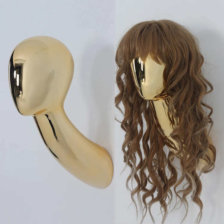 

Electroplate Chrome Gold Mannequin Head Wall Mounted Mannequins Head For Wig Display, Custom,black,white,chrome gold