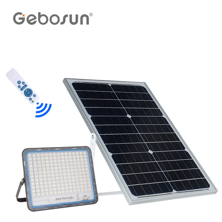 GEBOSUN Waterproof outdoor remote control football field lighting ip65 smd 40 60 100 200 300 w led solar floodlight