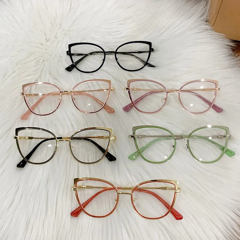 

Jiuling Eyewear Metal Eyewear Eye Butterfly Shape Transparent Spectacle Frame Photochromic Optical Glasses