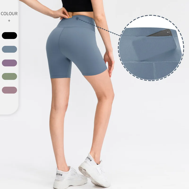 

Gym Jogging Running Shorts Yoga Shorts Women High Waist Lifting Push Up Tight Sports Pocket Fitness Yoga Short Pant