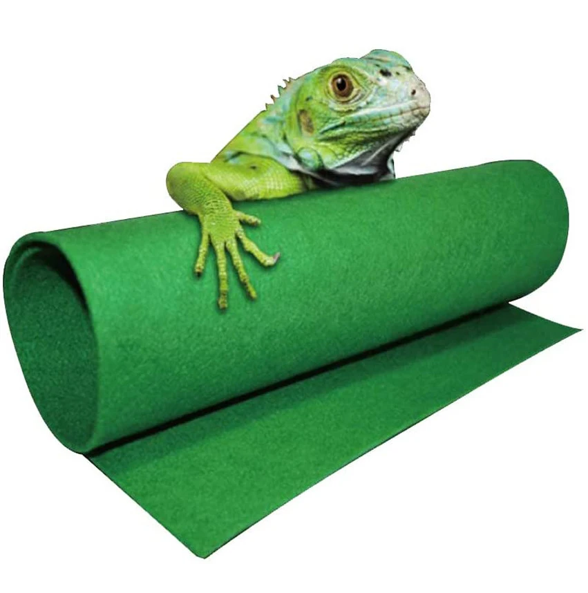 

New Design Rugs Green for Terrarium of Reptile Habitat Polyester Green Reptile Mat Pad Carpet Green Fluffy Rug, As picture