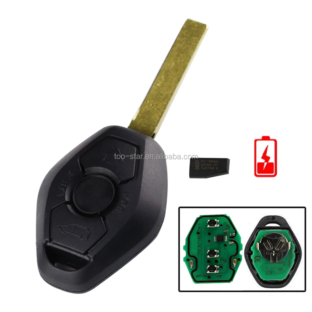 EWS Remote Key 3 Button 315/433MHz For  3 5 7 SERIES E38 E39 E46 Chip ID44 EC