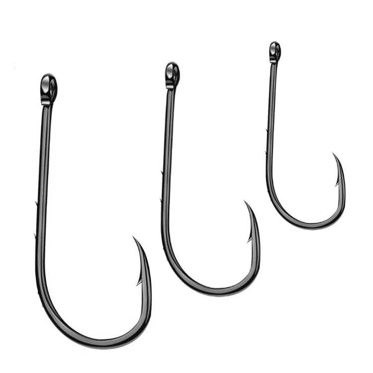 

WEIHE 12size 100pcs barbed carbon fishing single hook set
