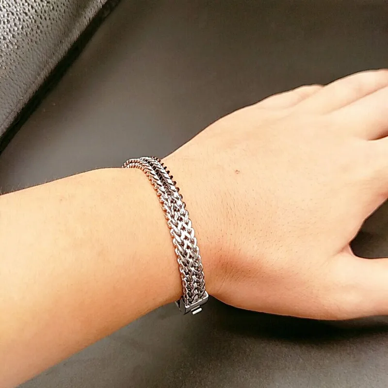 

new arrivals silver jewelry mens bracelets 316l stainless steel keel chain mesh bracelet for men women gift