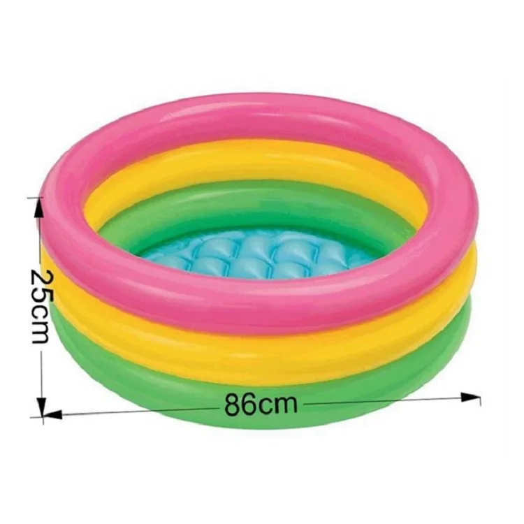 

Original Intex 58924 Kids Inflatable Swimming Pool SUNSET GLOW BABY POOL, Red/yellow/green