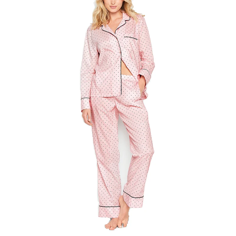 

Old Fashion Customized Wholesale Two Piece Satin Pyjamas Women Sleepwear