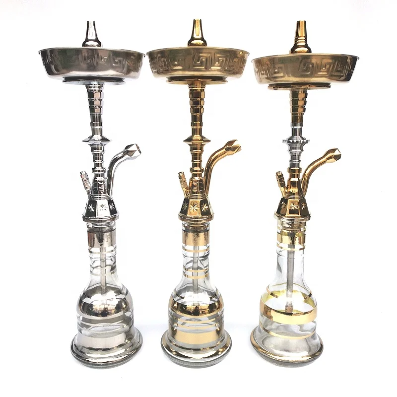 

top hose Wholesale high quality egypt copper golden hookah shisha tunisia hookah, Mixed colour