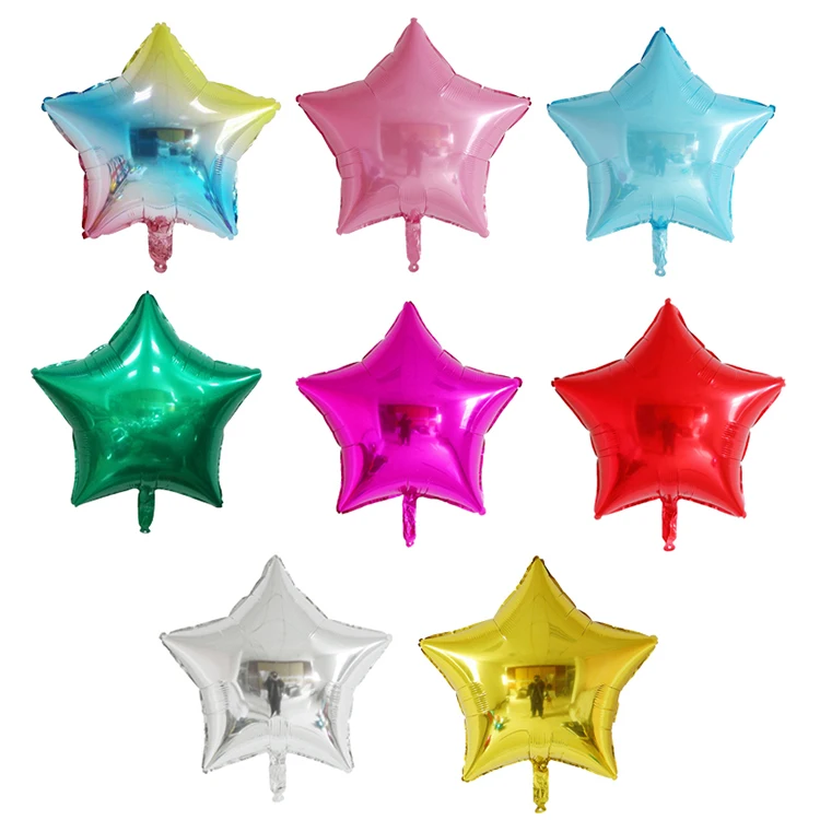 

Birthday party decoration supplies star helium balloon 18 inch five-pointed star aluminum foil balloon