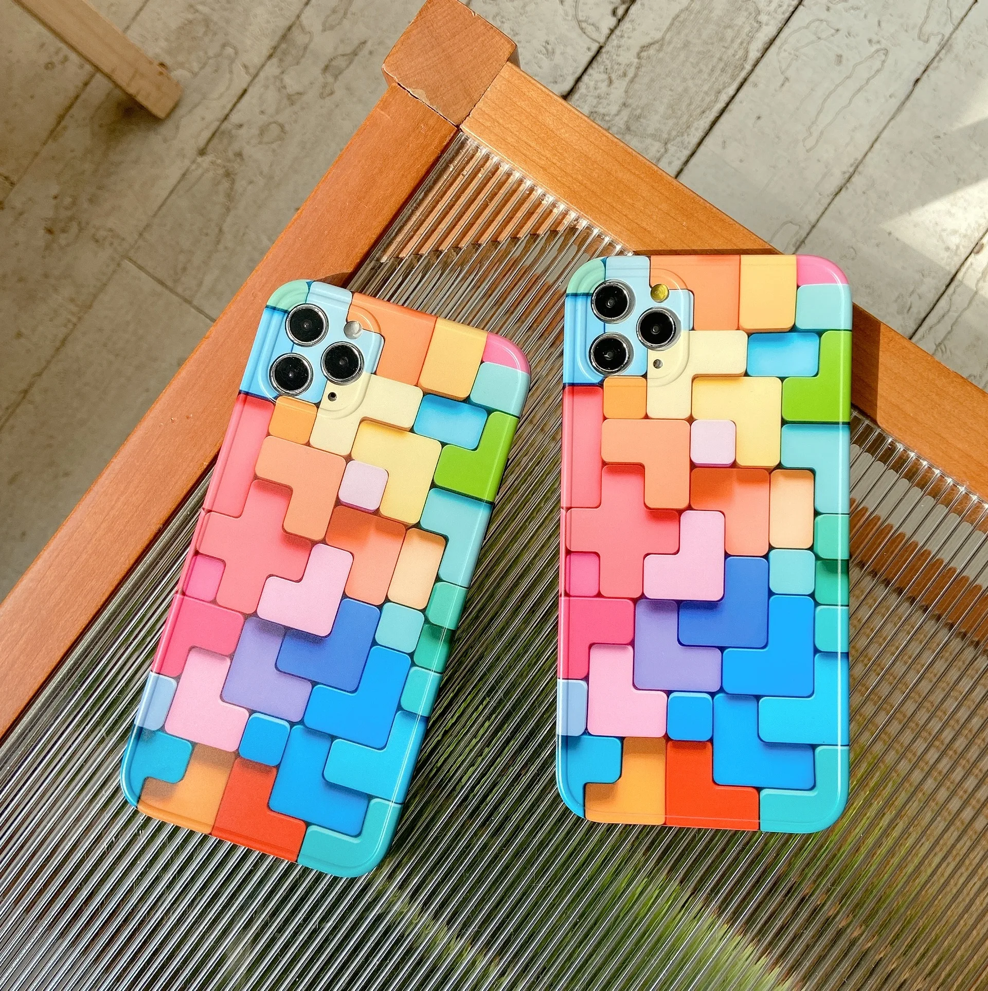 

3D block tetris fashion silicone mobile case phone covers for iphone 11 12 pro max