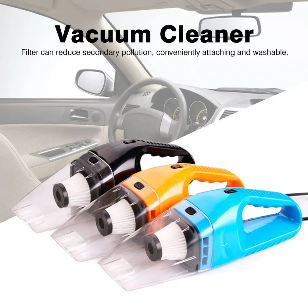 Black Qiilu 3 Colors Useful 12V 120W Portable Handheld Wet & Dry Auto Car Vacuum Cleaner with 5m Cable 