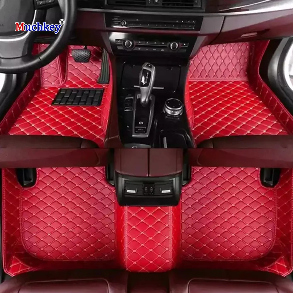 

Muchkey 3D Hot Pressed Non Slip for Ford Mustang 2011 2012 2013 2014 Luxury Leather Car Floor Mats