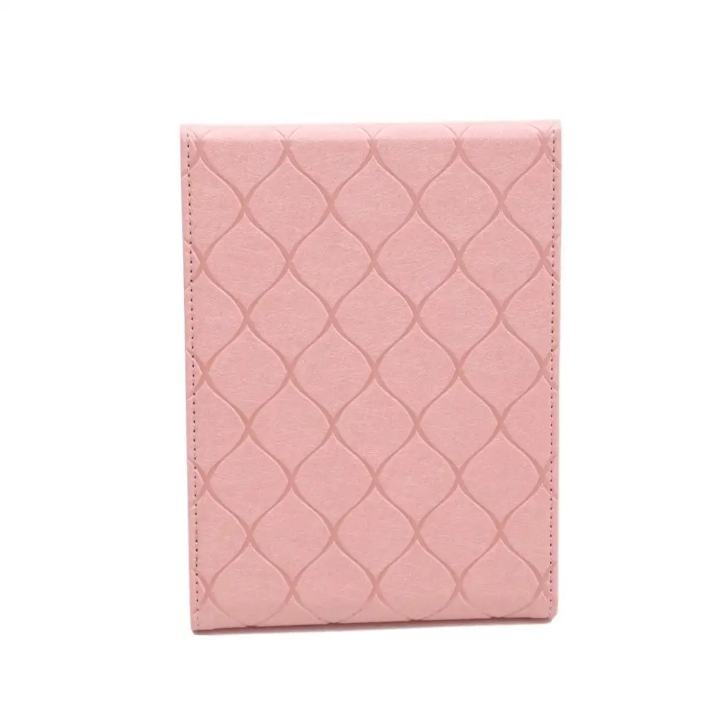 

High quality Wholesale folding pu leather makeup tool beauty mirror cosmetic accessories makeup mirror., Pink