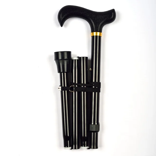 

Aluminum Metal Collapsible foldable Walking Stick with printing, Optional