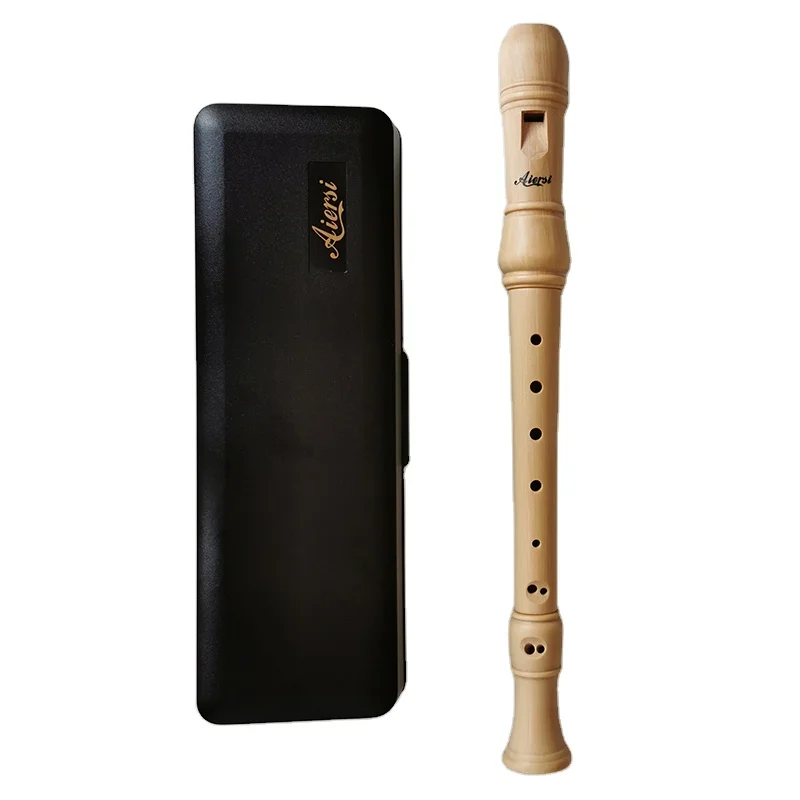 aiersi brand wooden maple soprano 3 pieces recorder flute in