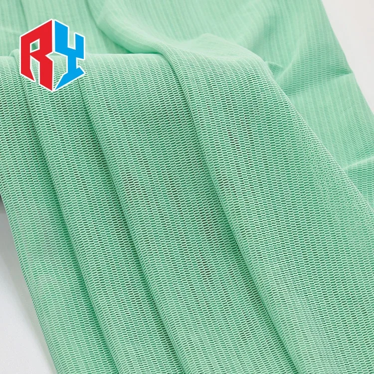 
High quality stock green breathable 92 nylon 8 spandex mesh fabric for sports cloth 