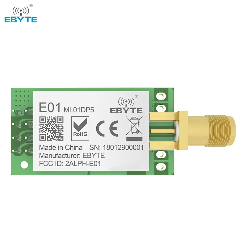

Ebyte E01-ML01DP5 24ghz Antenna Rf 2.4ghz Communication 2.4g Nrf24l01 PA LNA Wireless Transceiver Module nRF24L01P E01-ML01DP5