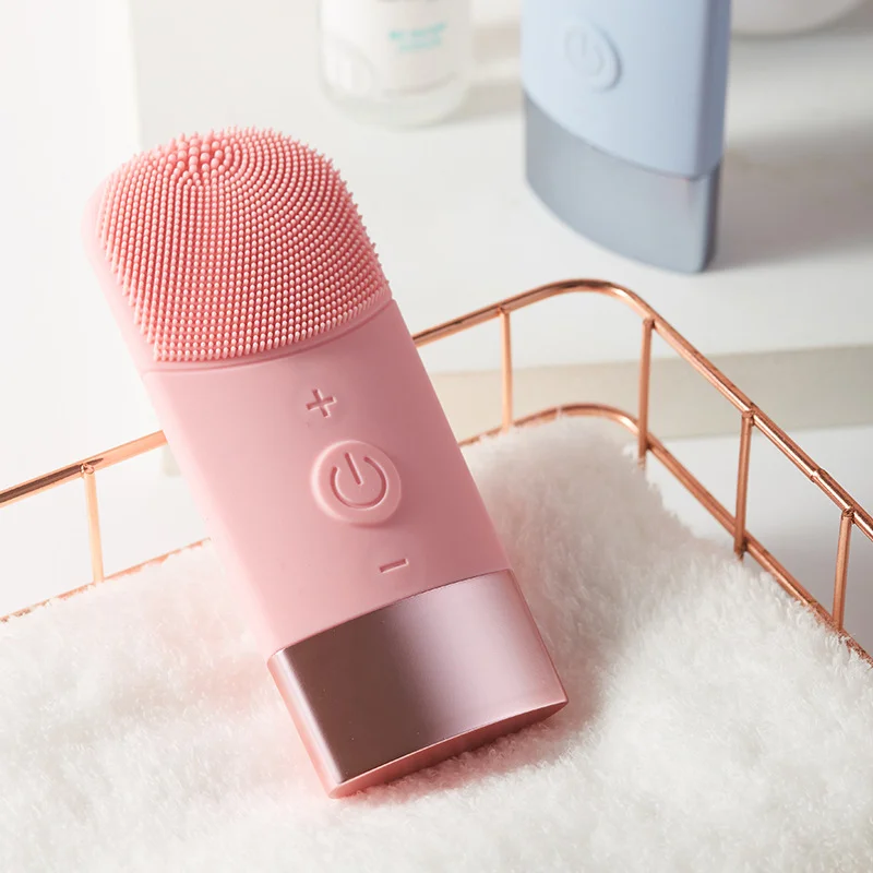 

Hot selling model facial cleansing brush rechargeable facial scrub brush led facial cleansing brush for personal use, Blue/pink