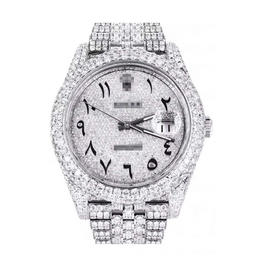 

Top Brand Custom Design Men Woman Luxury Hand Set Iced Out Diamond Moissanite Watch