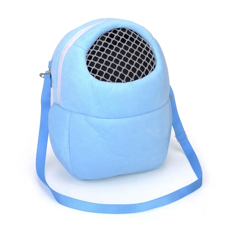 

Small pet bag Outdoor portable squirrel Totoro guinea pig cotton pet nest Mesh plate breathable hamster shoulder takeaway bag, Pink, blue, green