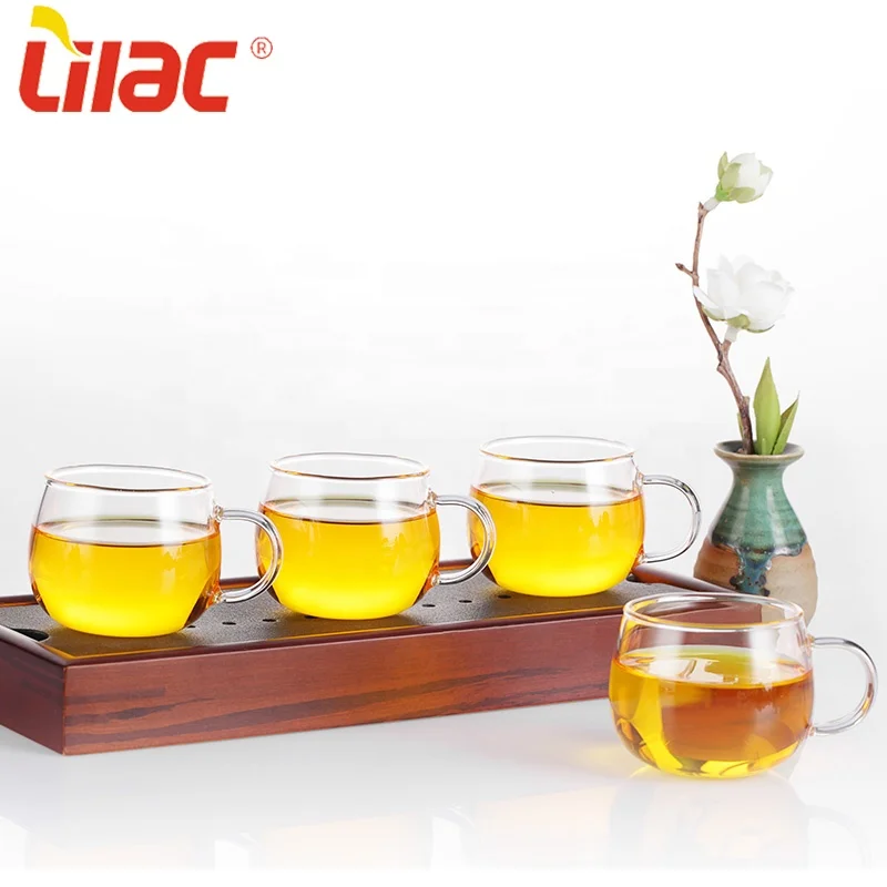

Lilac German Quality 2021 wholesale oem high borosilicate green/flower/milk tea cup glass sets with handle