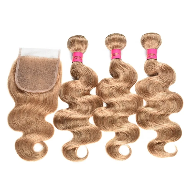 

Wholesale Body Wave Color 27# Grade 12a Brazilian Virgin Hair Bundles