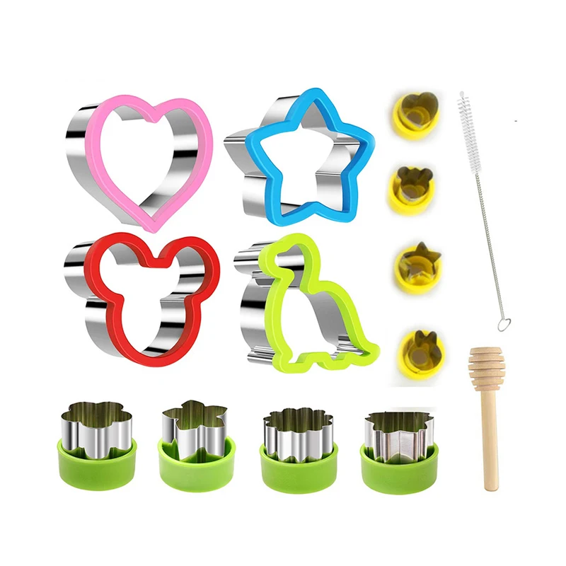 

Round mini plastic stainless steel food bread cookies biscuit sandwich cutter mould set and crimp sealer for kids