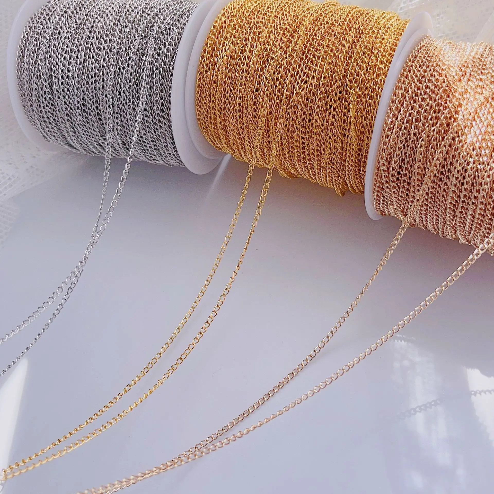 

Popular DIY accessories Encrypted fine iron chain hair adornment material extension chain