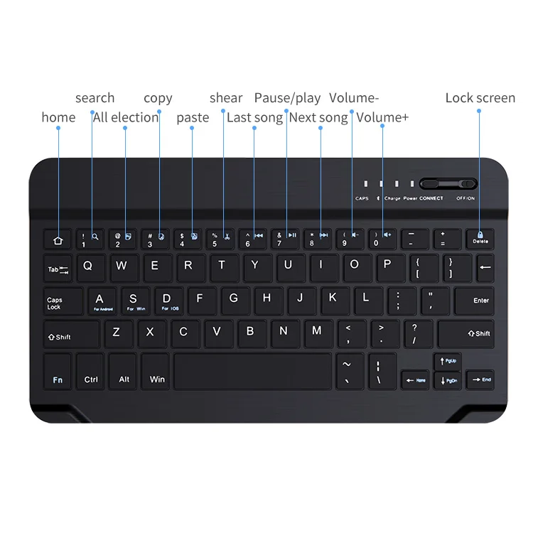 

KAKU 8 inch universal portable mobile phone tablet wireless blue tooth keyboard