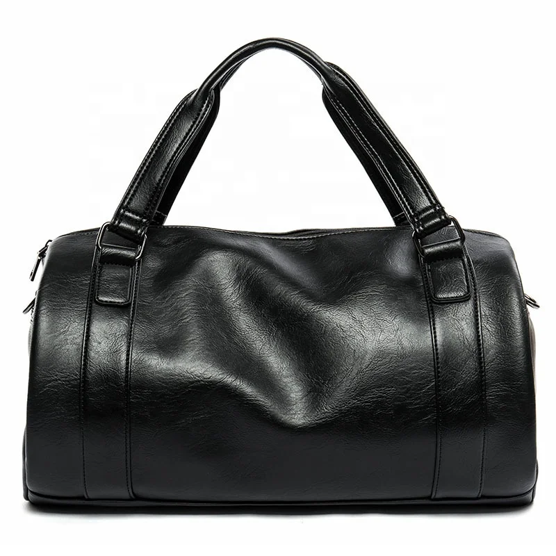 
2020 Black Unisex Large Travel Leather DuffelWaterproof Men Handbags Weekender Bag Vintage Travel Mens bags 