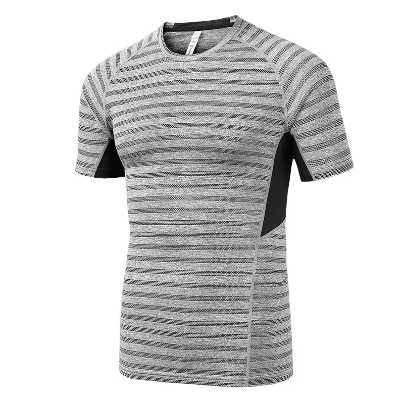 Dostosuj nową odzież sportową z krótkim rękawem, szybkoschnącą, siłownię, fitness, topy, sportowe, męskie, t-shirt, odzież fitness