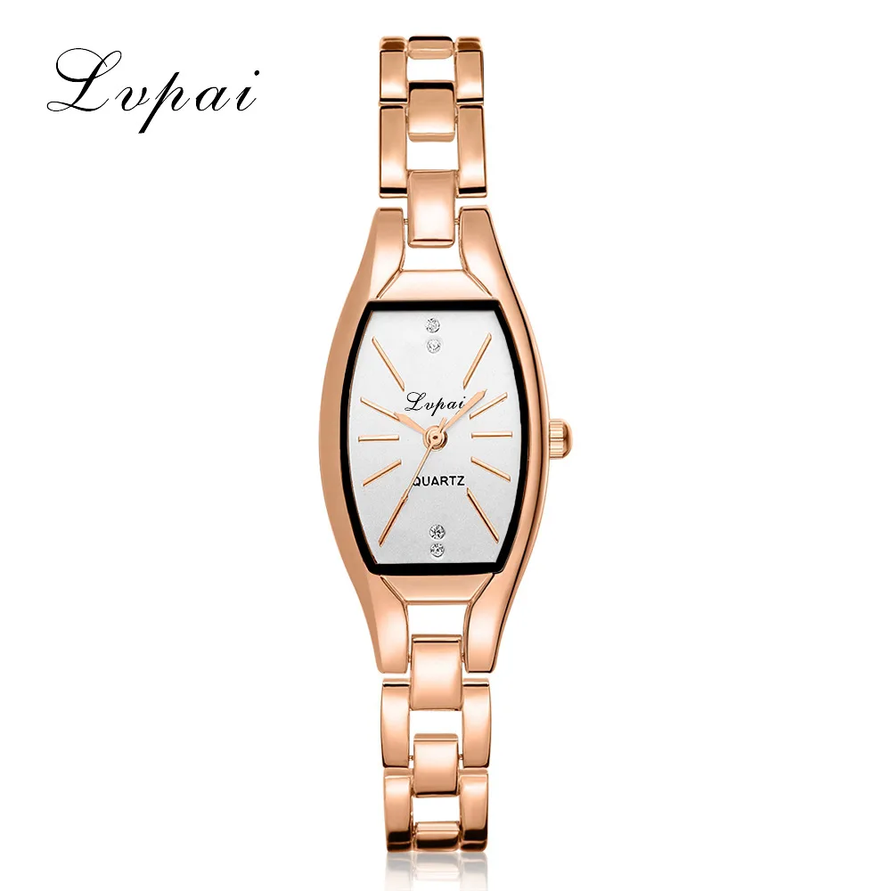 

LVPAI P177 cheap guangzhou lady quartz watch low cost Stainless steel band rectangle Minimalist casual watch design
