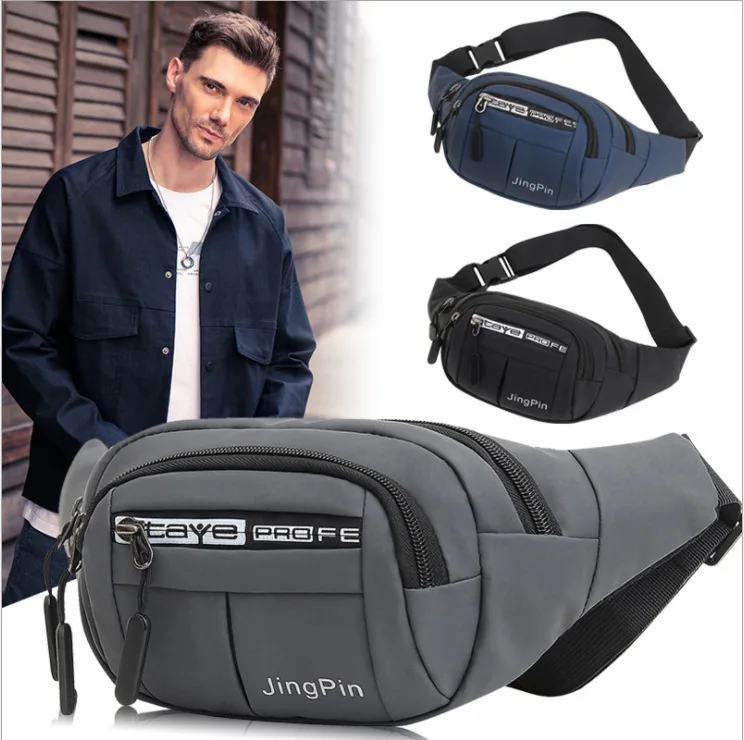 

Portable Durable fashion designer men's chest bag Pu waterproof sport waist bag