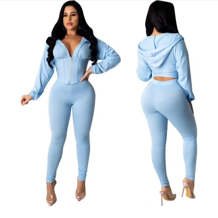 

2020 ladies leisure sports clothes women sweat suits Ladies two-piece suit