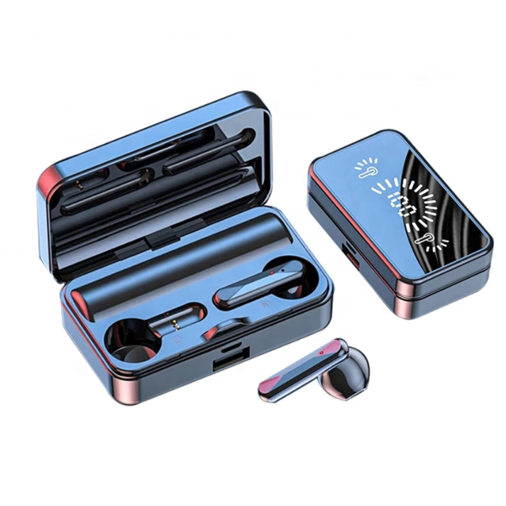 

S20 TWS Mirror Wireless earphone Headphones Sport Earbuds Waterproof 3D Touch LED Stereo Audio Display Music Headset, Black