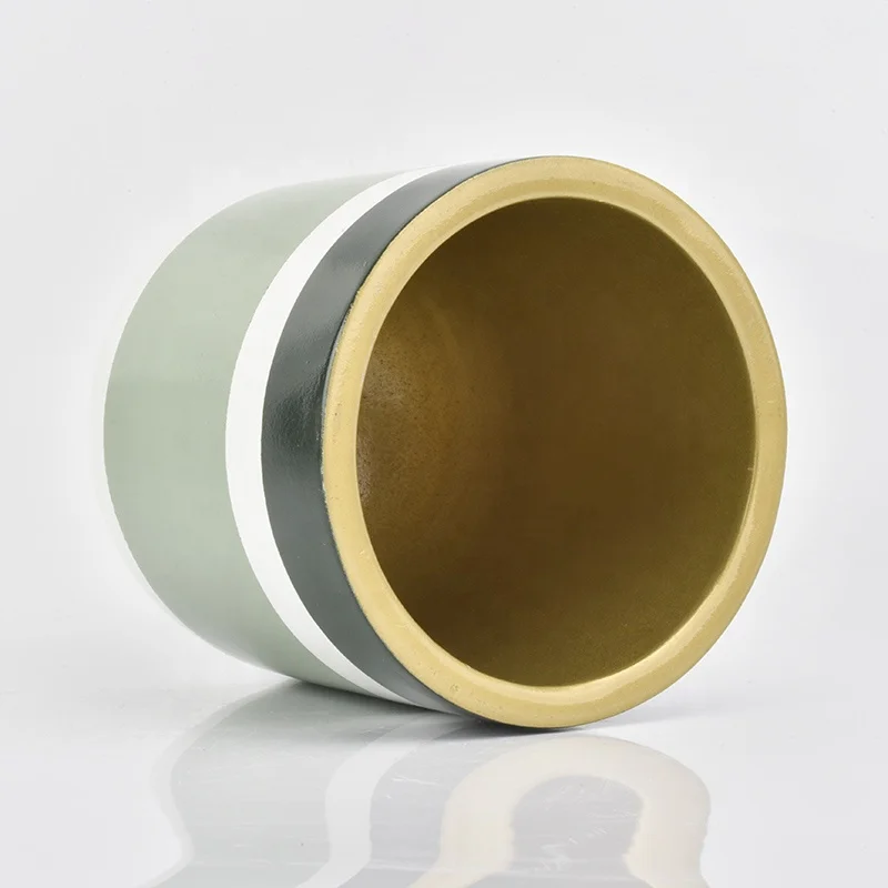 Personalized green glazed ceramic candle jar votive candle containers party decorative factory