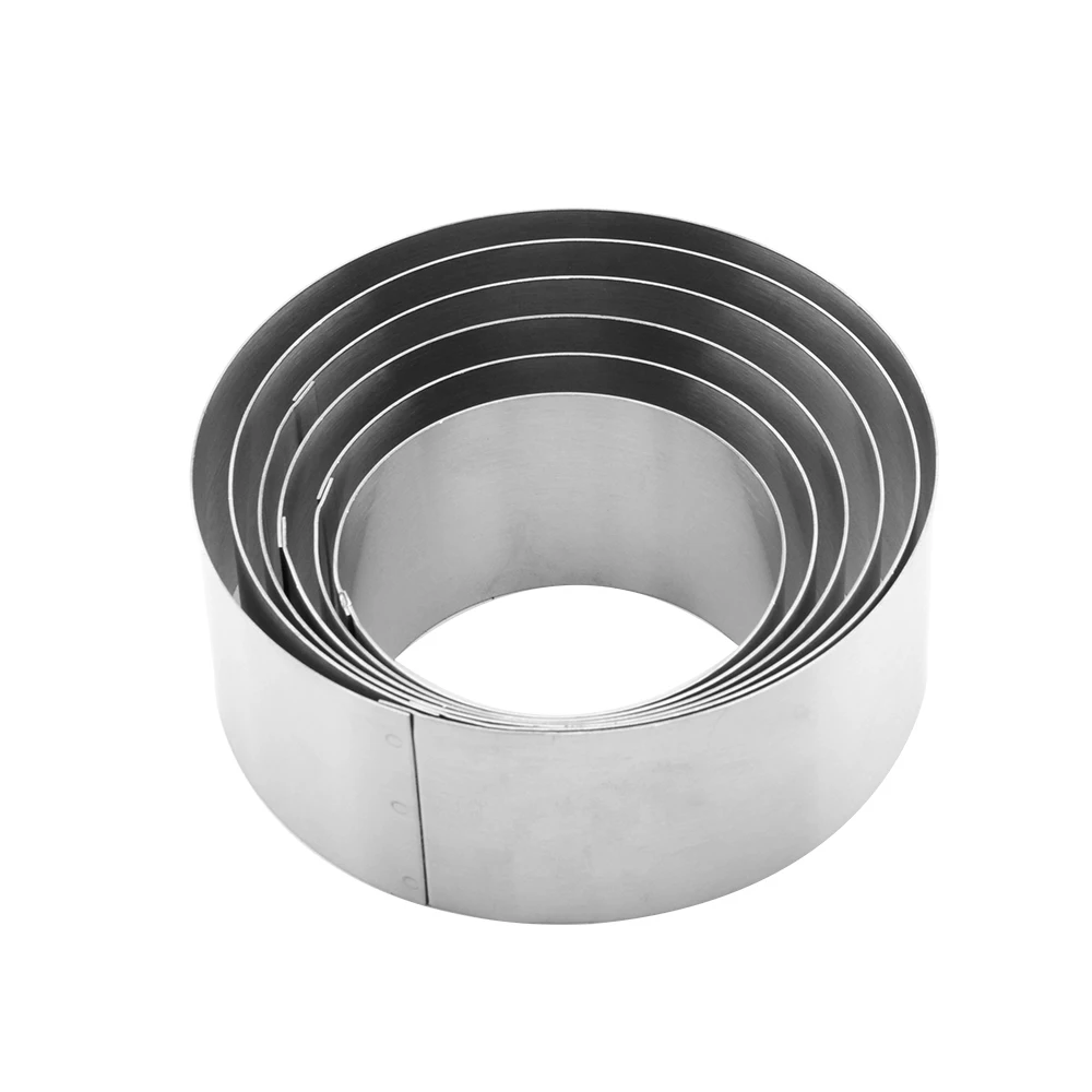 

Factory promotional 6 size stainless steel round cake mould ring