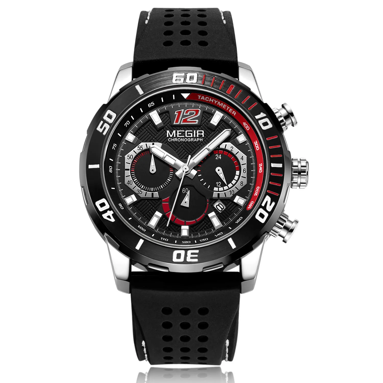 

MEGIR 2109 mens watches in wristwatches luxury Silicone Military Sport Watch Chronograph montre femme megir