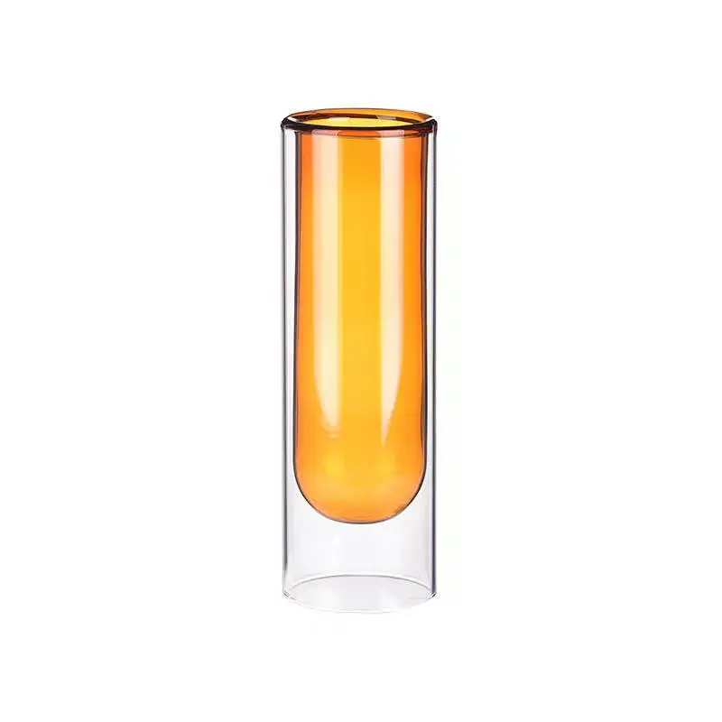 

Colored Standing Bubble Tall Tube Flower Vase for Propagating Hydroponic Plants Home Garde Wedding Decoration, Pink/amber/blue