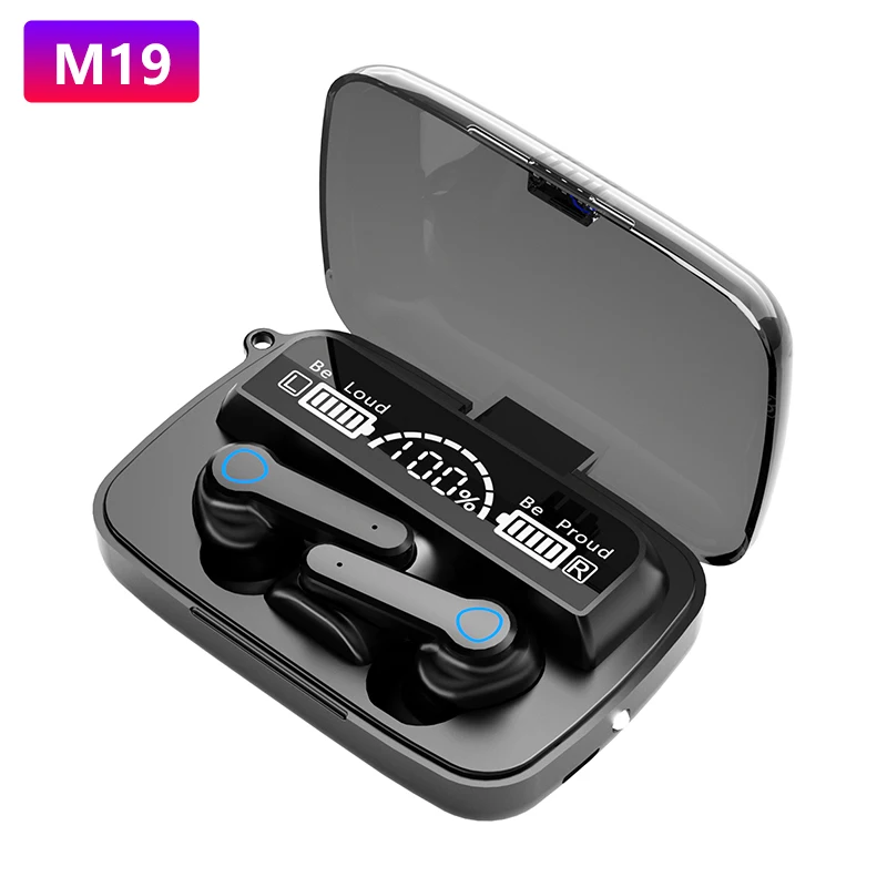 

Good Quality Wireless Headphones M19 Touch Earbuds Noise Canceling 2000mah Charging Box LED Display Headset Wireless Earbuds